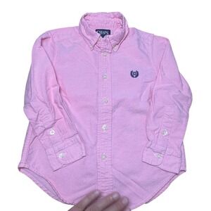 Chaps‎ Boys Shirt Size 4 Pink Long Sleeve Button Down Casual Cotton Top